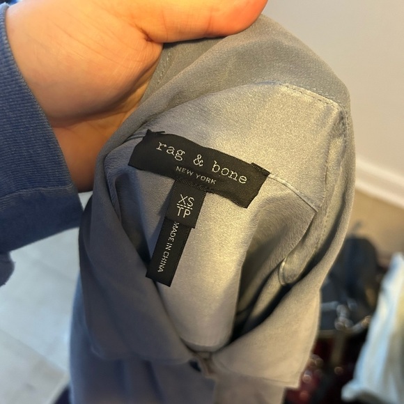 RAG & BONE BLUE GRAY SILK MASON SHIRT - Picture 4 of 6